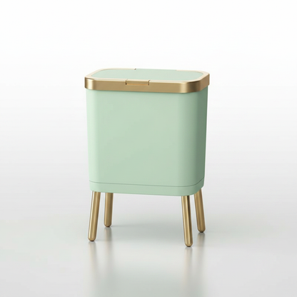 15L Elevated Trash Can Light Green studio packshot