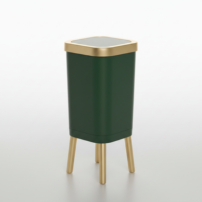 15L Elevated Trash Can Dark Green studio packshot