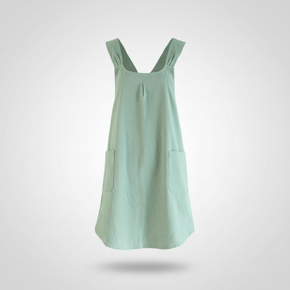 Korean Cross-Back Apron Mint Green studio packshot