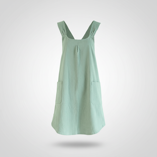 Korean Cross-Back Apron Mint Green studio packshot