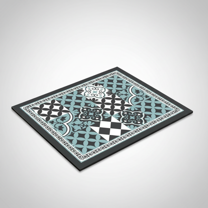 Retro Tile Coffee Mat Nordic Blue packshot