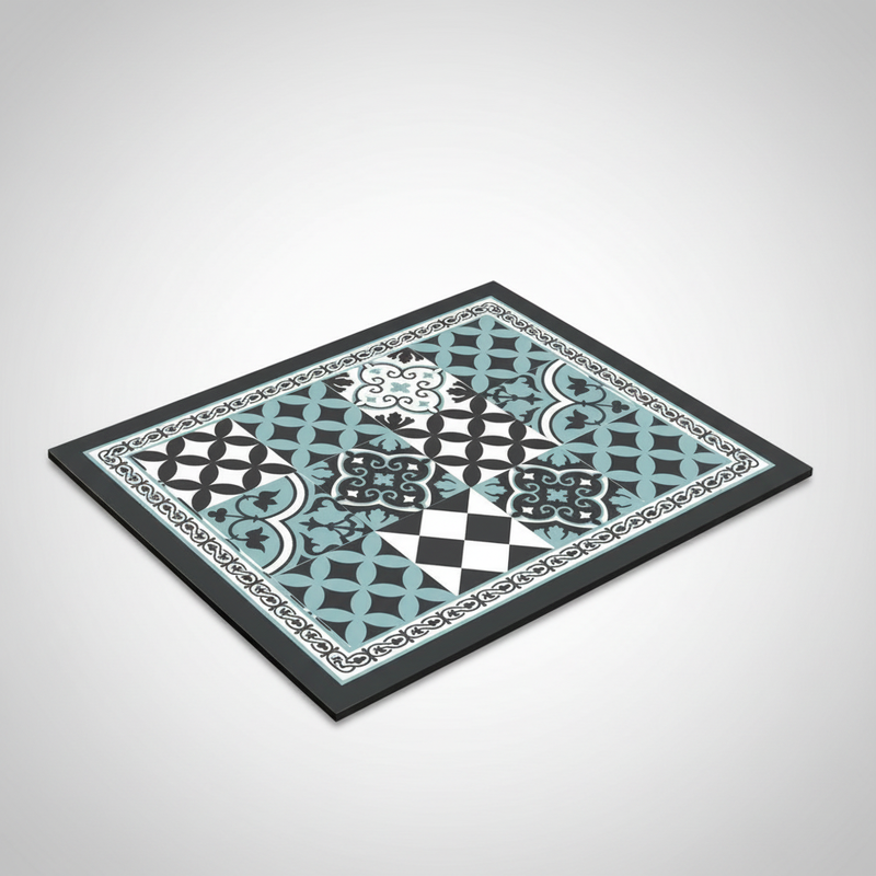 Retro Tile Coffee Mat Nordic Blue packshot