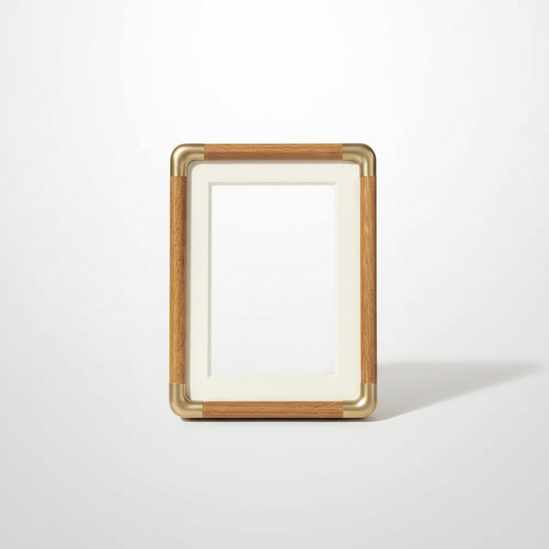 Brooks Vintage Photo Frame | Wood & Brass, Tabletop Display