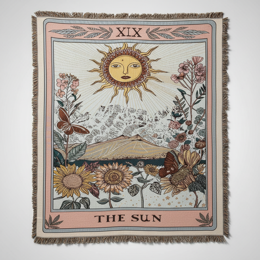 Celestial Sun Tarot Tapestry Throw studio packshot
