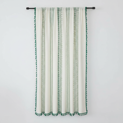 Emerald Tribe Boho Tassel Curtain
