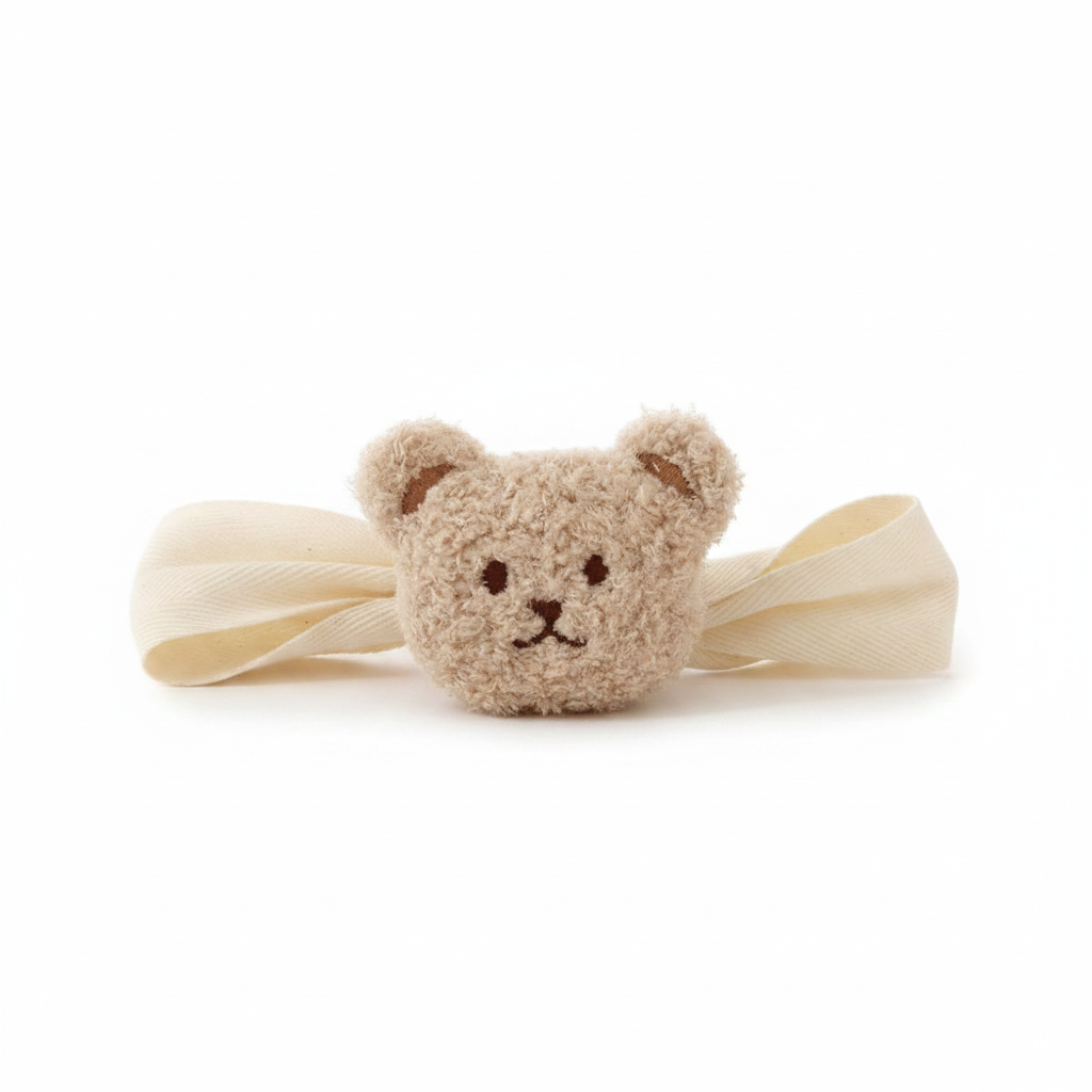 Caramel light brown teddy bear curtain strap