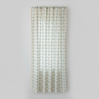 Turquoise lattice boho tassel curtain panel