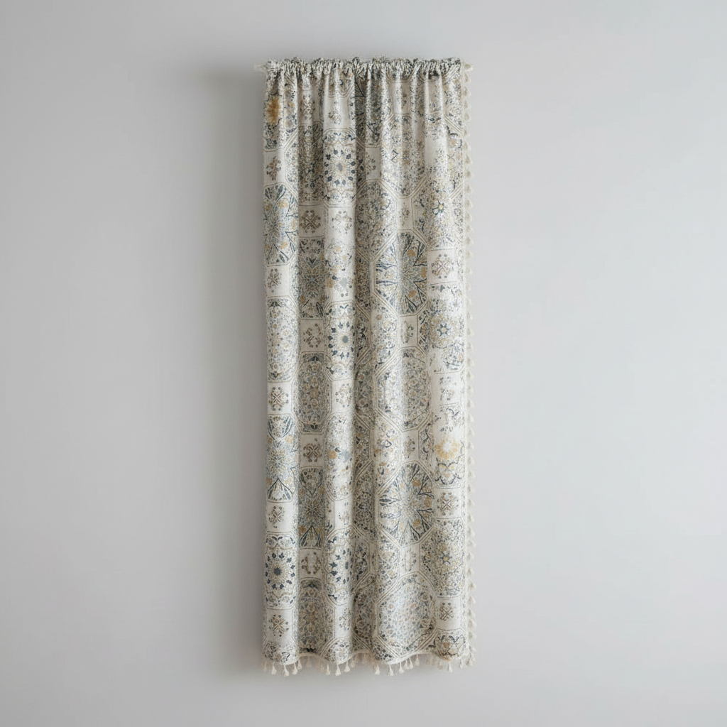 Botanical Bliss Tassel Curtain panel