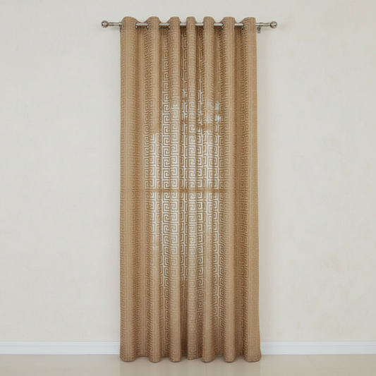 Imperial Maze embroidered curtain panel - Champagne Gold