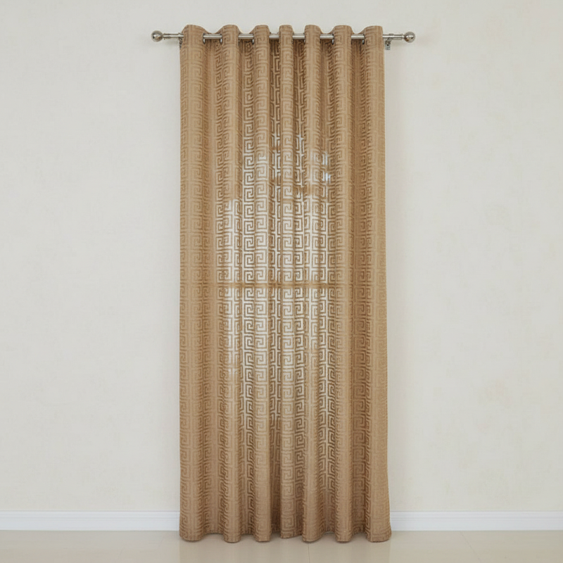 Imperial Maze embroidered curtain panel - Champagne Gold