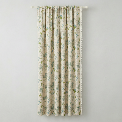 Wildflower Veil curtain panel with tassel fringe