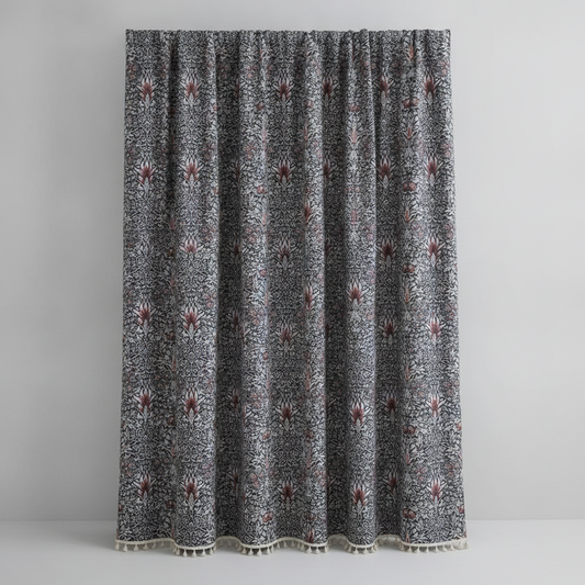 Thistle Ebonleaf floral tapestry curtain panel