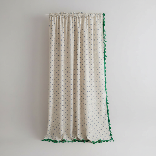 Cottage Petals tassel curtain panel