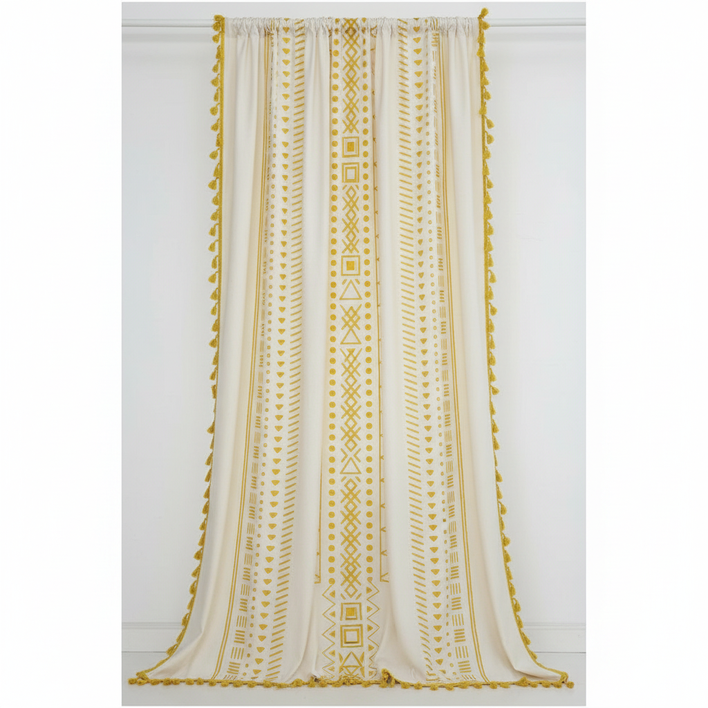 Solstice Loom Curtain Golden Ochre
