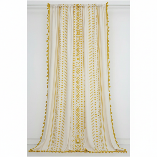 Solstice Loom Curtain Golden Ochre