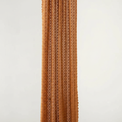 Amber glow boho crochet light-filtering curtain panel