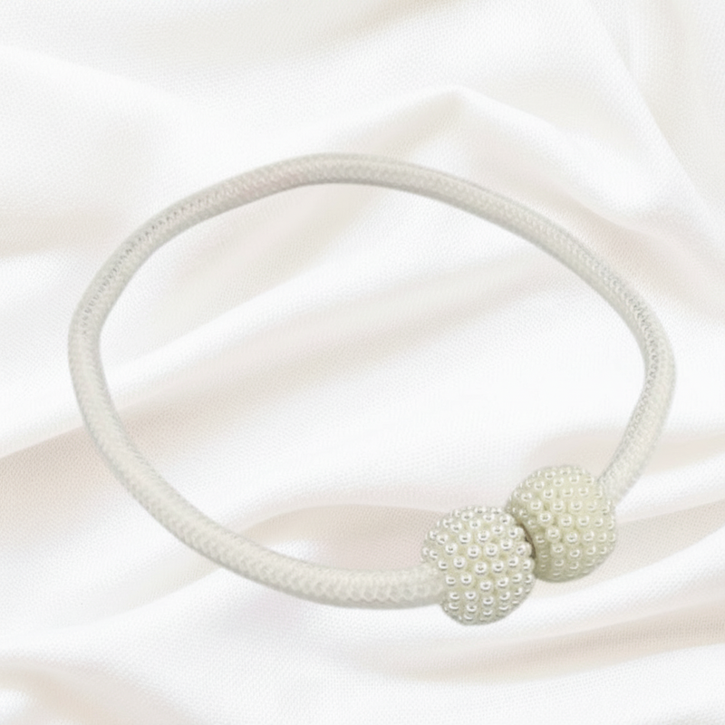 Magnetic Pearl Curtain Tie Backs | No-Hook, 2-Pack