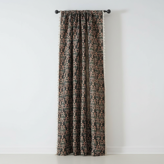 Wildflower Weave Curtain Ebony Bloom