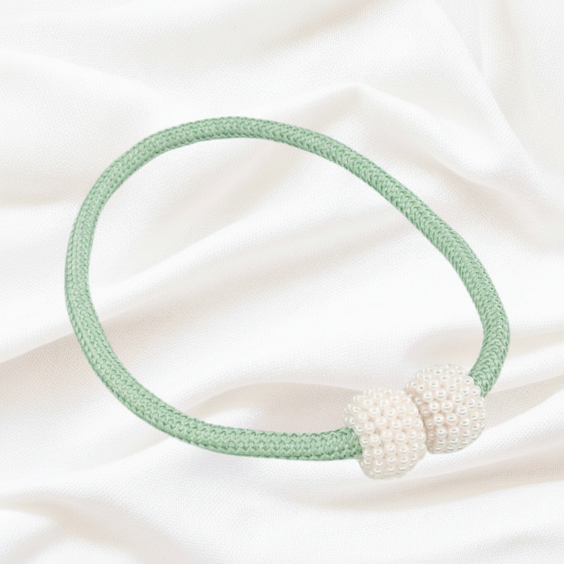 Mint Green magnetic pearl curtain tie-back 2-pack