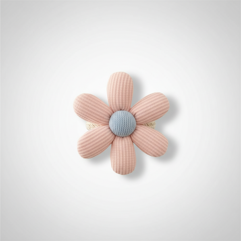 Blush Pink whimsical flower curtain tie-back packshot