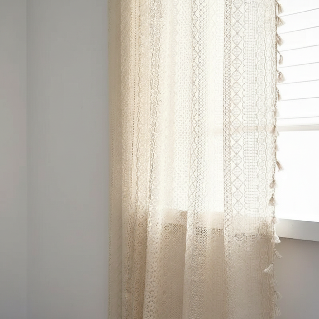 Chic Bohemian Crochet Curtain panel