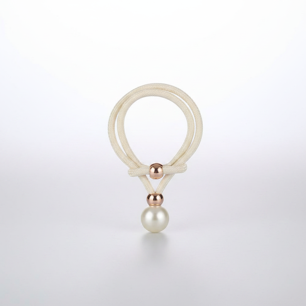 Cream White lustrous pearl curtain tie-back packshot