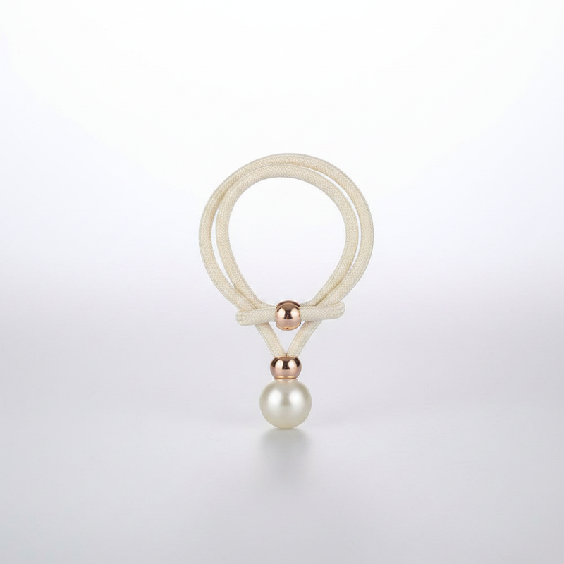 Cream White lustrous pearl curtain tie-back packshot