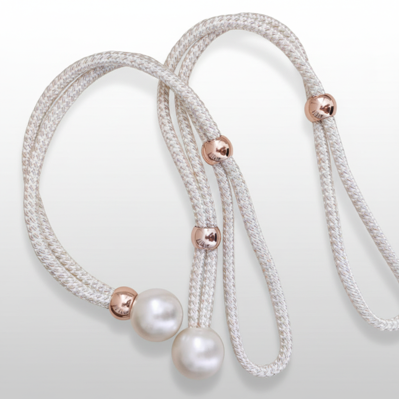 Gray lustrous pearl curtain tie-back packshot
