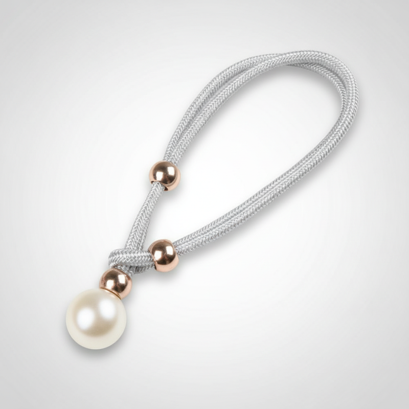 White lustrous pearl curtain tie-back packshot
