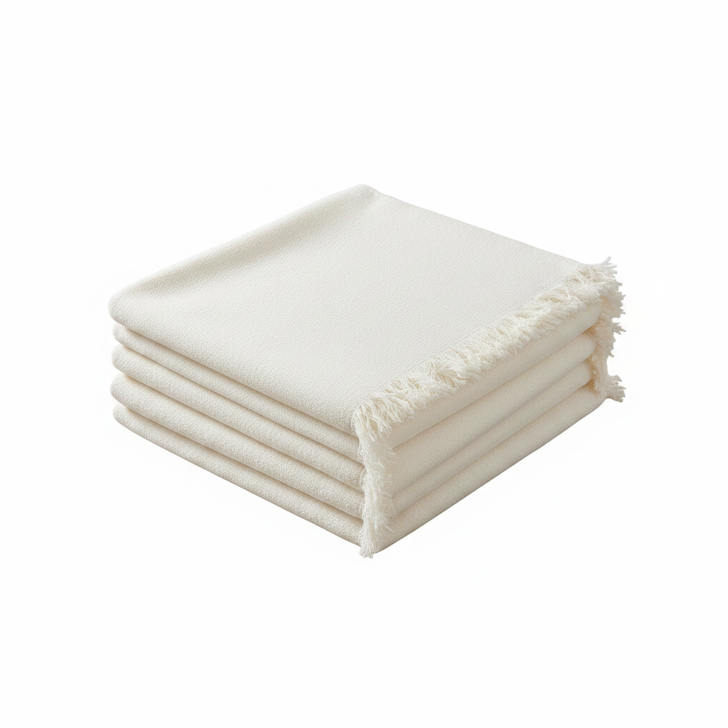 Off-White Soft Throw Blanket - cozy folded view