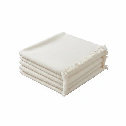 Off-White Soft Throw Blanket - cozy folded view