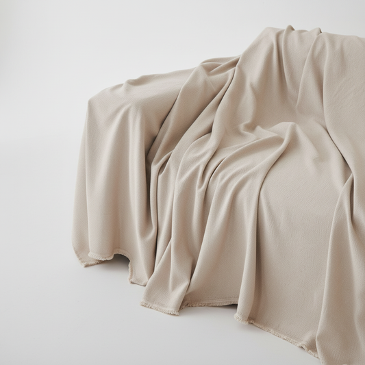 Milk Tea Soft Throw Blanket - cozy draped view