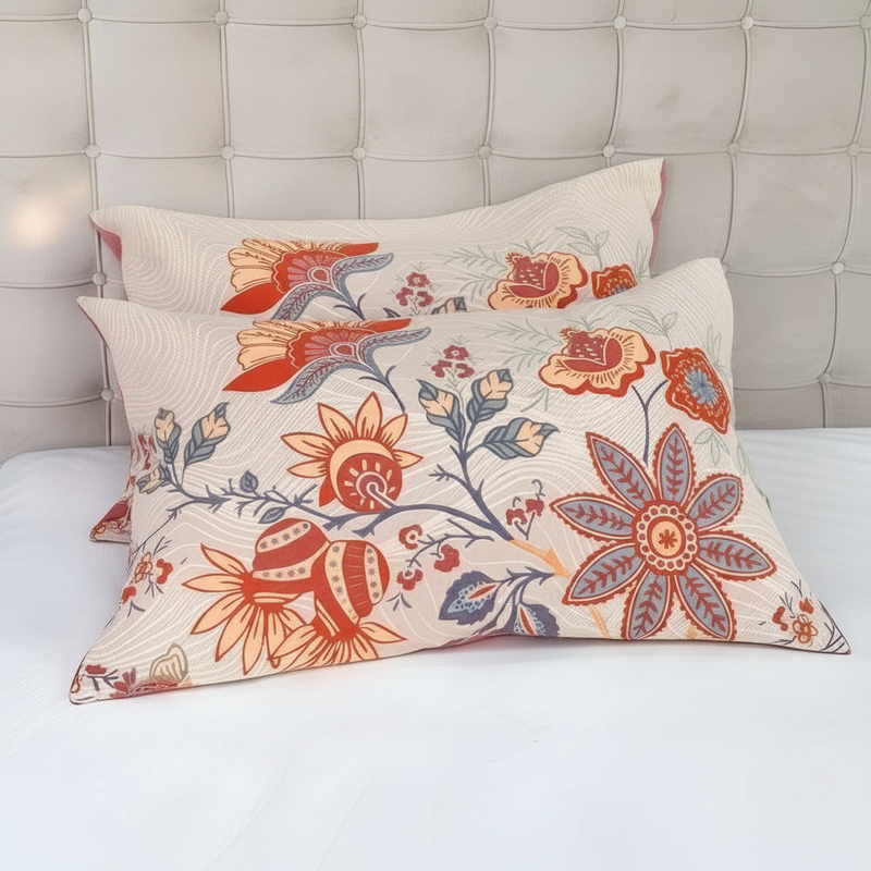 Rustic Floral Boho Pillowcases | 100% Cotton, Soft & Breathable