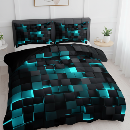 GEOMATRIX Duvet Cover Set Sky blue