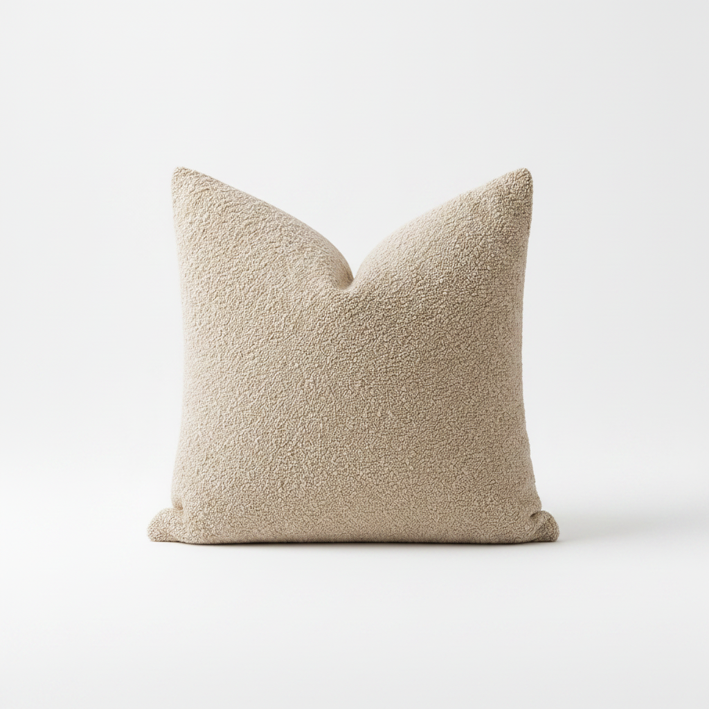 Calen Pillow Cover - Beige boucle