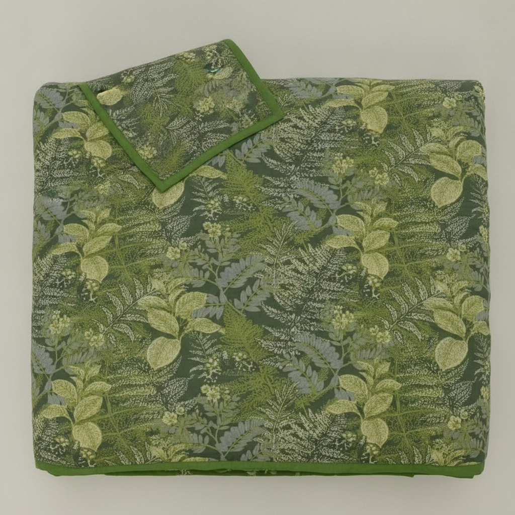Verdant Leaf bamboo fiber cooling quilt folded
