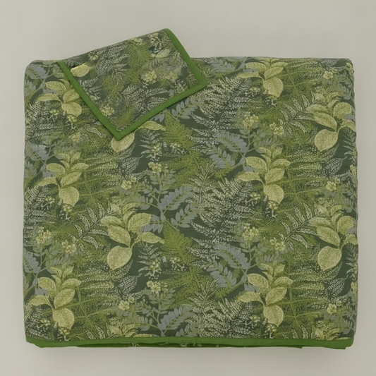 Verdant Leaf bamboo fiber cooling quilt folded