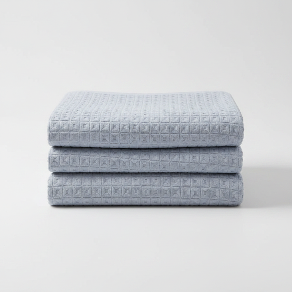 Ocean Dream waffle cotton summer blanket folded