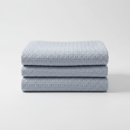 Ocean Dream waffle cotton summer blanket folded