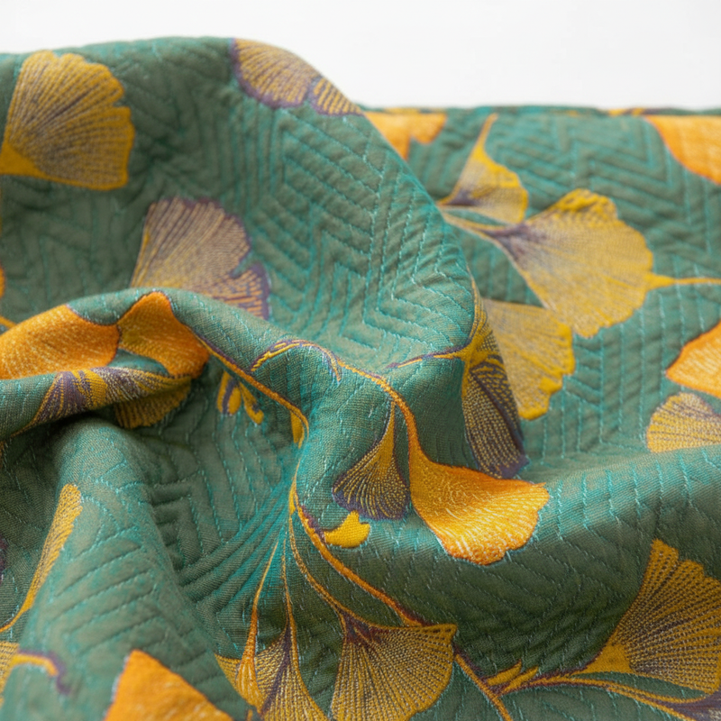 Jacquard Floral Ginkgo Leaves Reversible Coverlet | Jacquard, Reversible