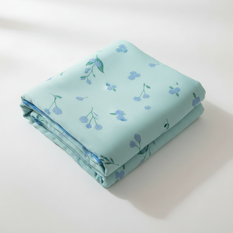 Blue Floral Bamboo Fiber Cooling Blanket | Bamboo Fiber, Cooling Fabric
