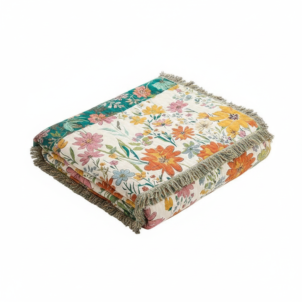 Blooming Floral All-Season Cotton Blanket