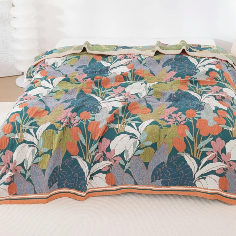 Garden-Inspired Cotton Gauze Blanket | Cotton, Gauze Weave
