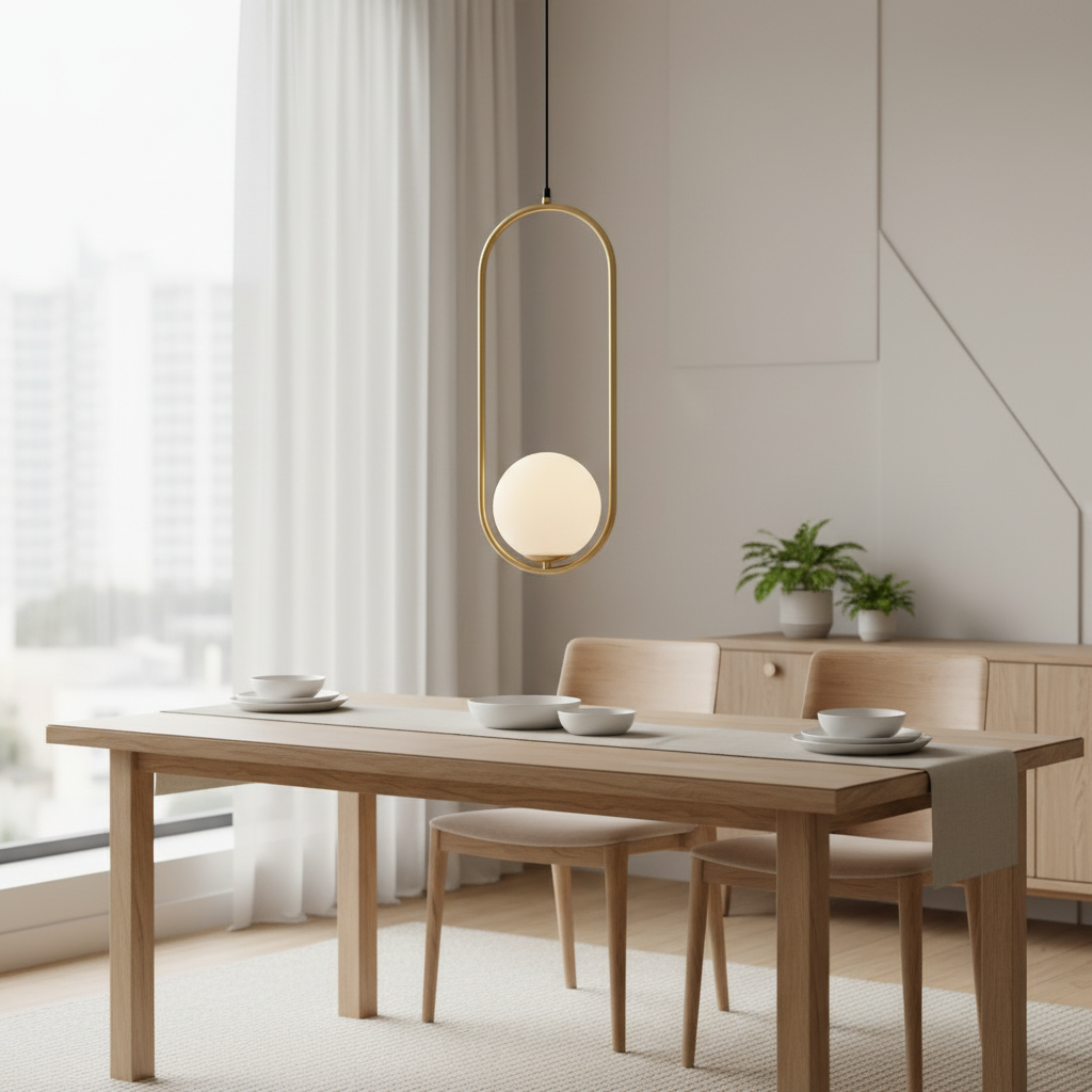 HausSphere glass globe pendant lifestyle in modern dining room