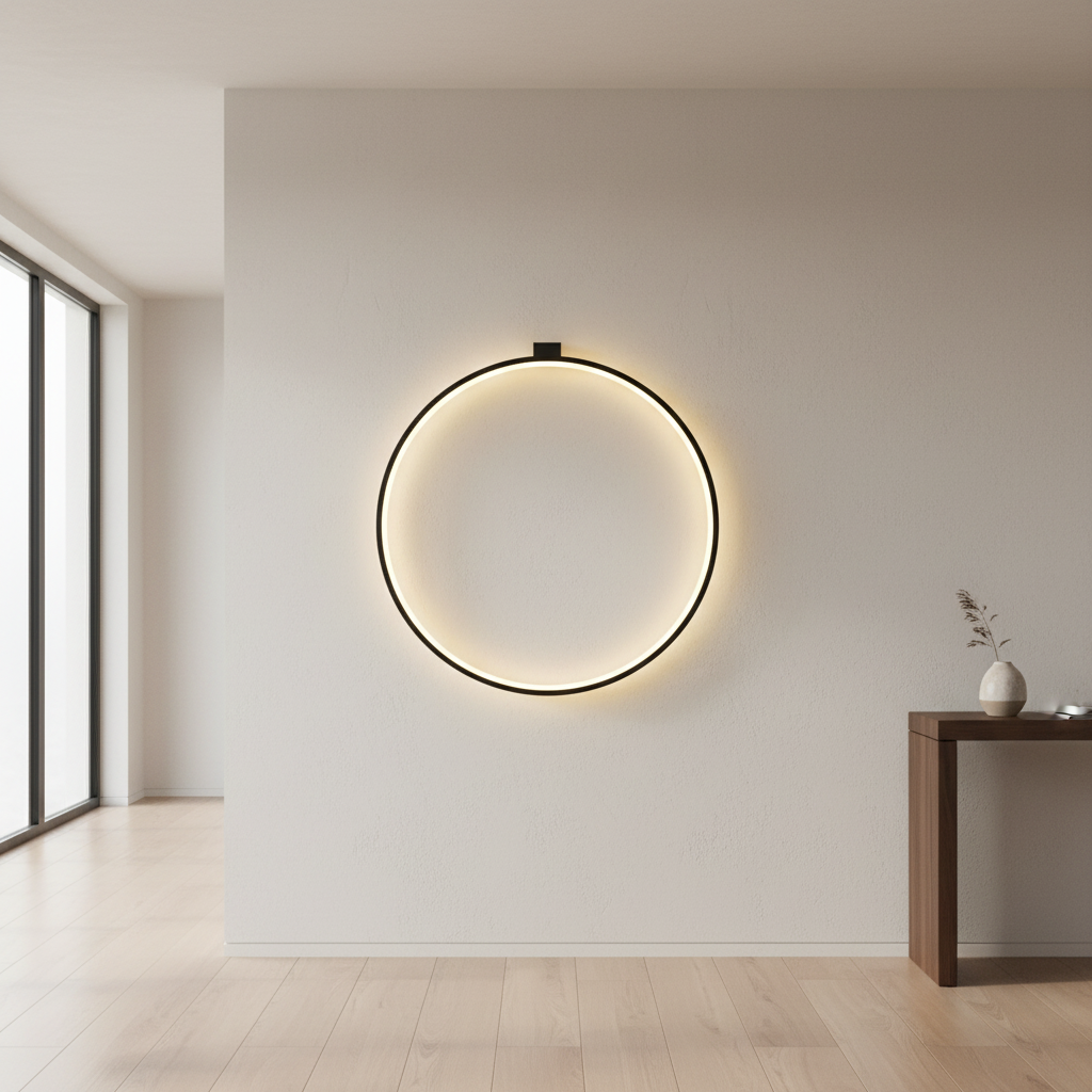 StellarStone ring wall sconce mounted in a modern interior