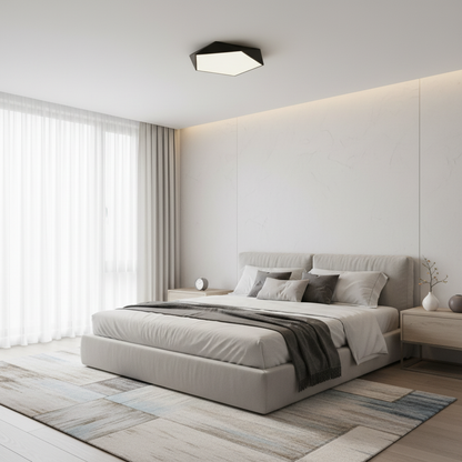 Skydor dome ceiling light installed in a modern bedroom