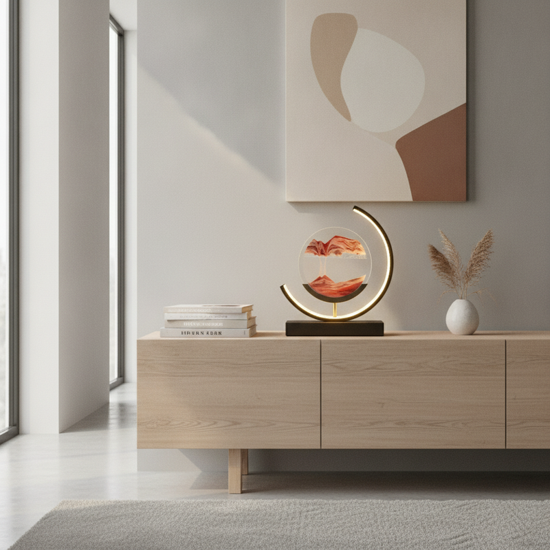 Sandlight quicksand LED lamp on a sideboard lifestyle