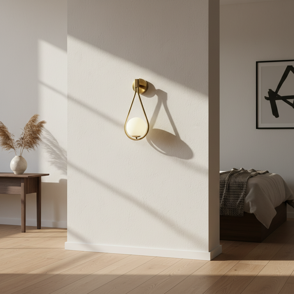Droplet Wall Light - lifestyle in modern bedroom hallway