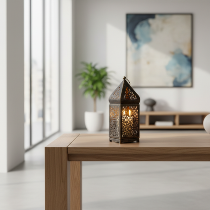 Antique Charm Candle Holder styled in a modern room