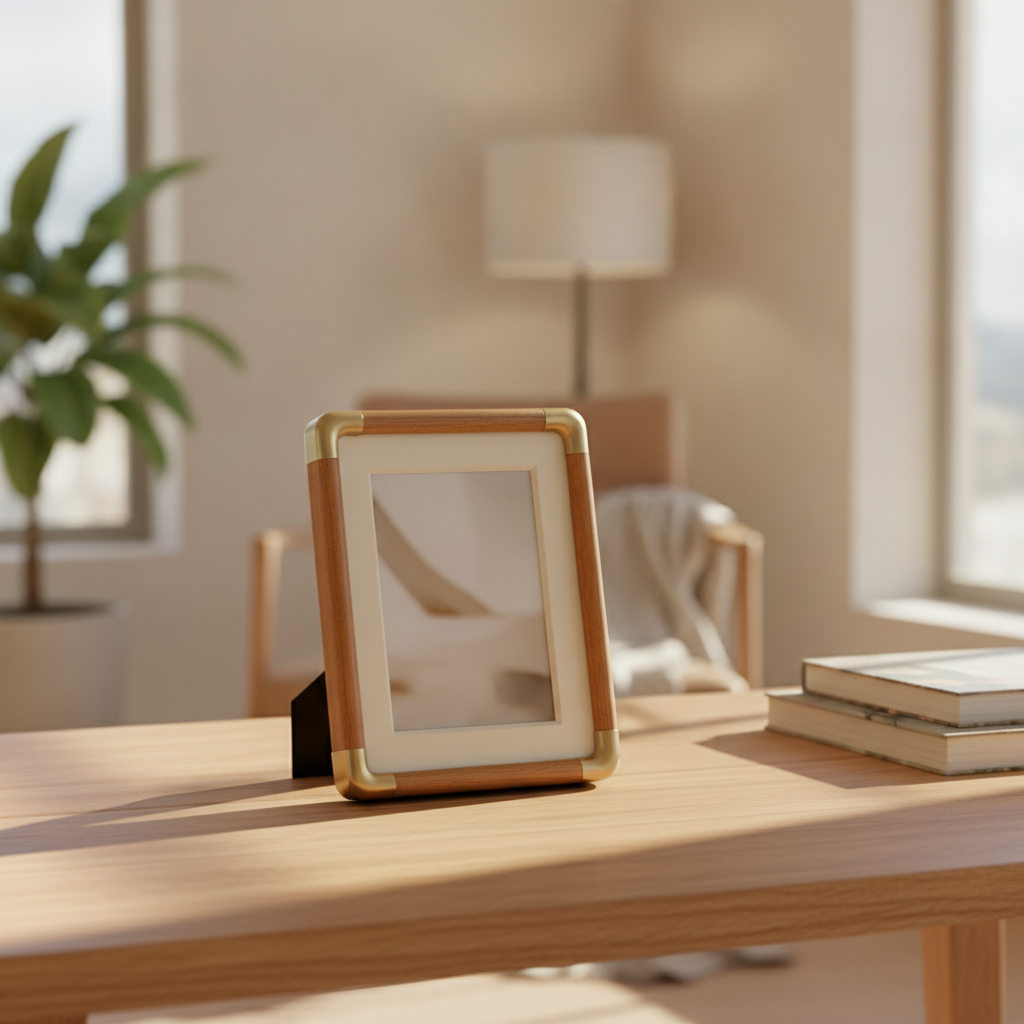 Brooks Vintage Photo Frame displayed on a desk in a warm room